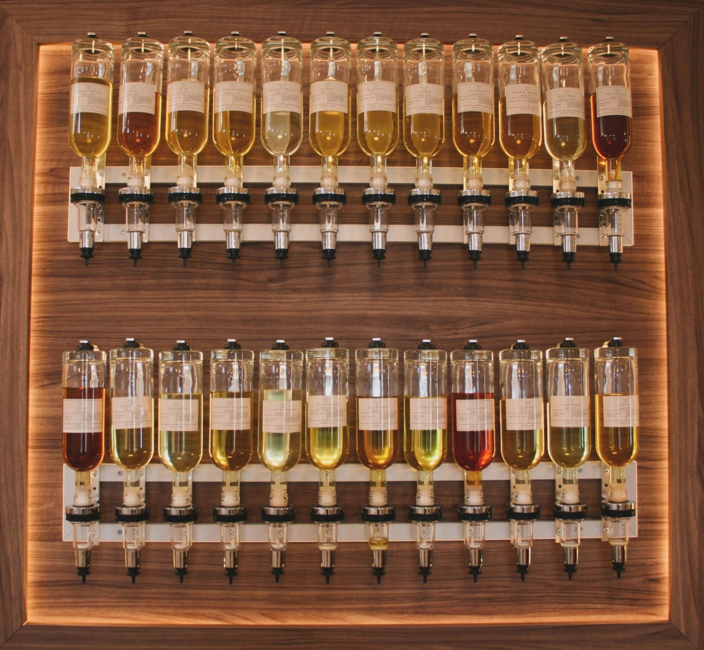 Bulk Order Customized Gold Wall Mount Perfume Disperser 375ml/750ml Essential Oil Display Rack Perfume Bar For Cosmetic Store