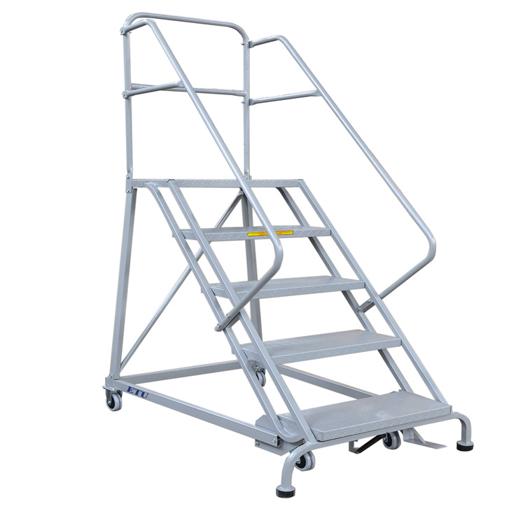 Industrial Mobile Aluminum Maintenance Access Platform Rolling Step Ladder For Warehouse