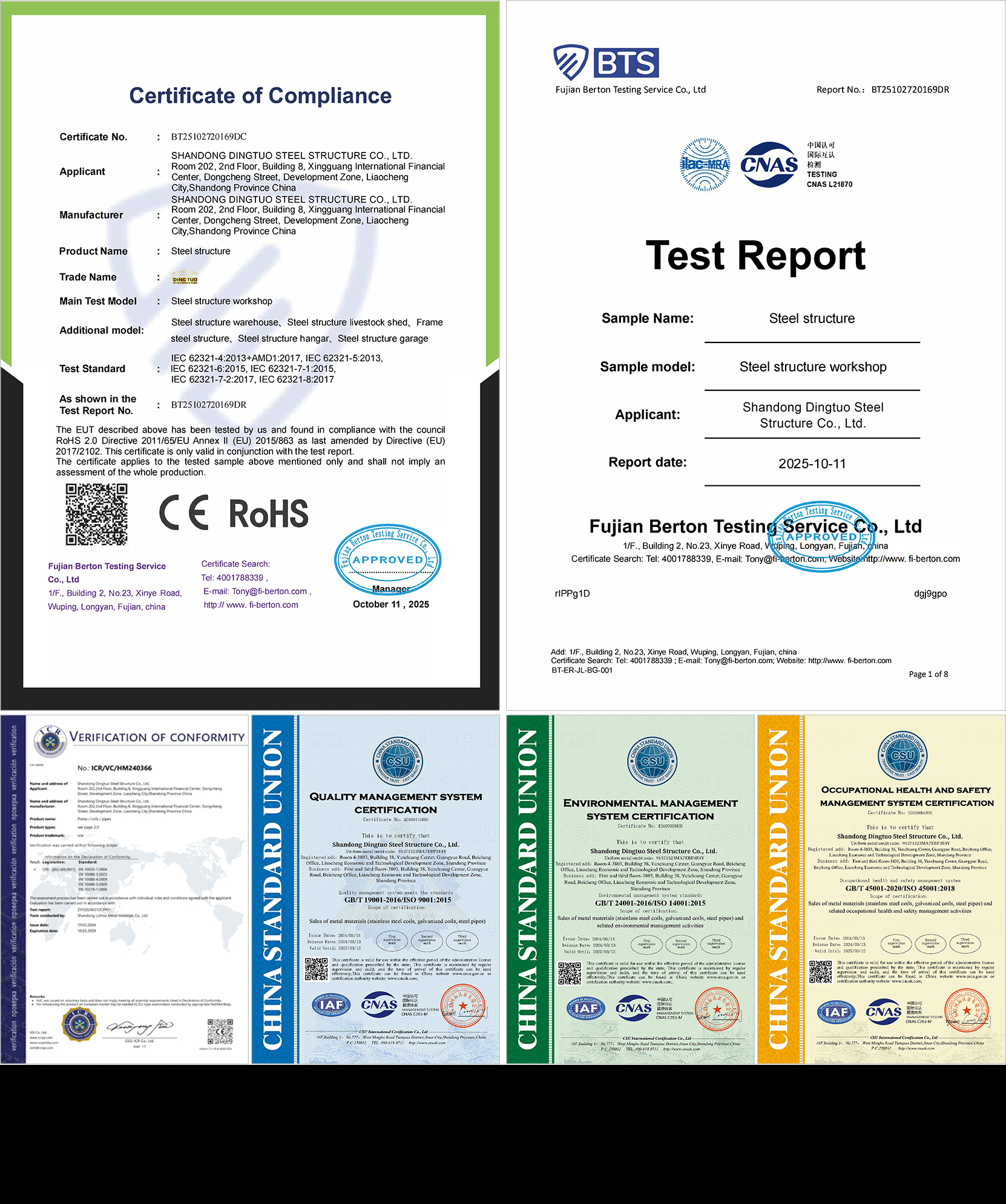 International Certifications