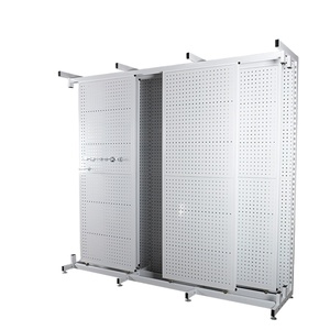 Customized Metal Pegboard Rug Display Stand Rack for Retail Store Carpet Display Stand