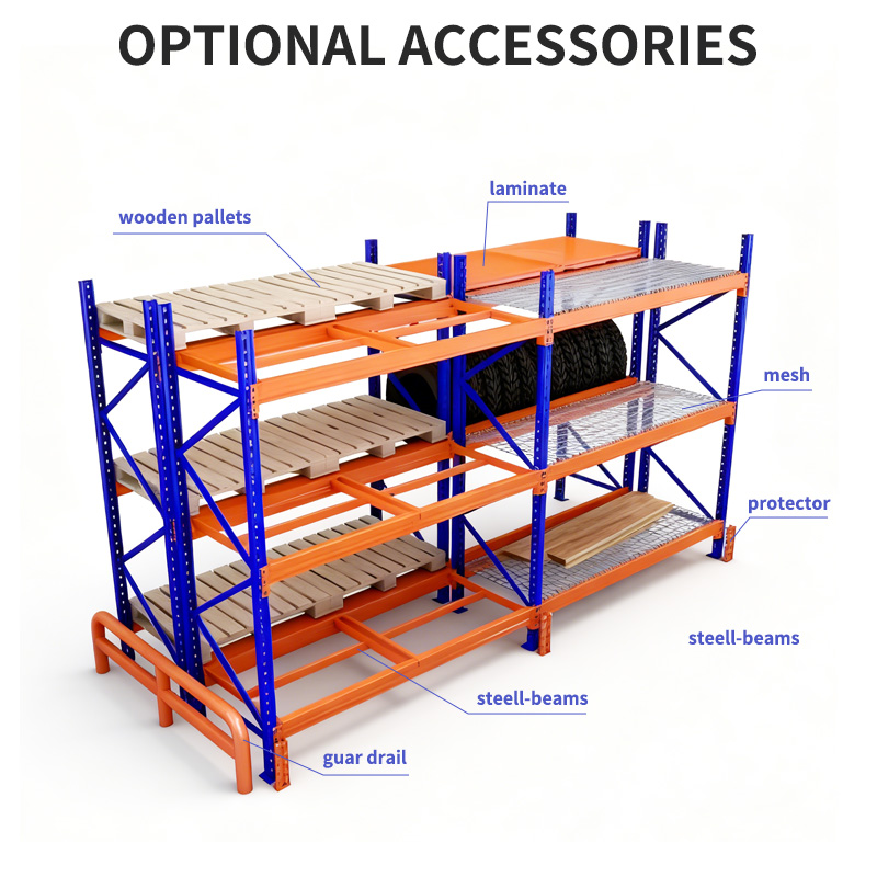Snap Together Cold Rolled Steel 3-Layer Heavy Duty Clip Type Warehouse Shelving Racking with Card Slot Assembly and Beam Shelf