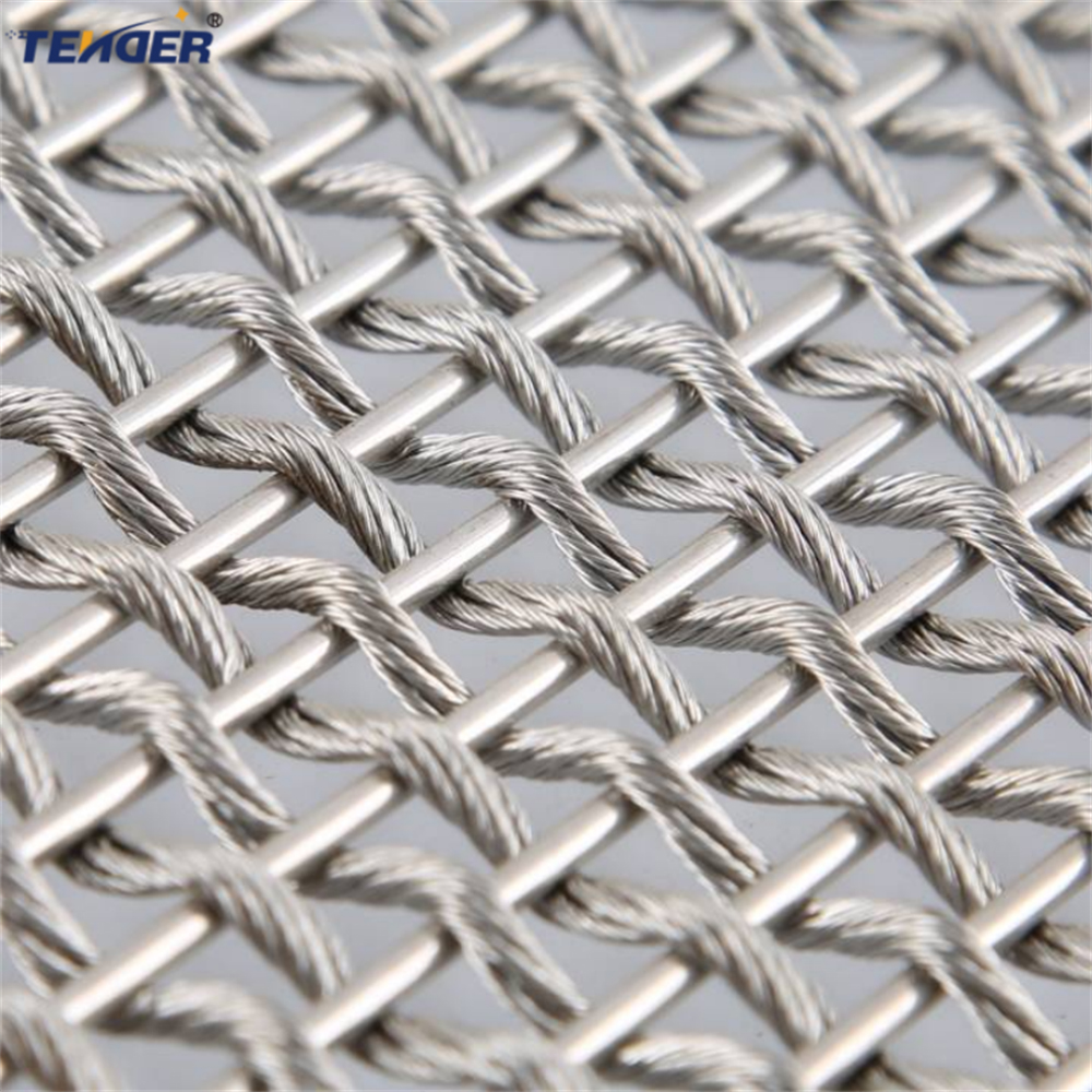 Flexible Stainless Steel Cable Mesh Panel Durable Decorative Rope Net For Facade Ceiling Partition And Commercial Design