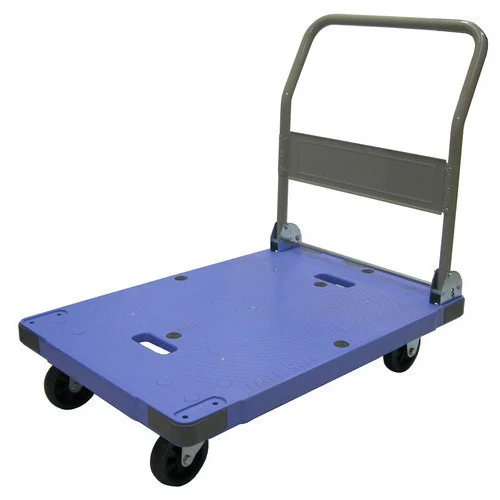 Heavy duty platform hand trolley for workshop parts handling