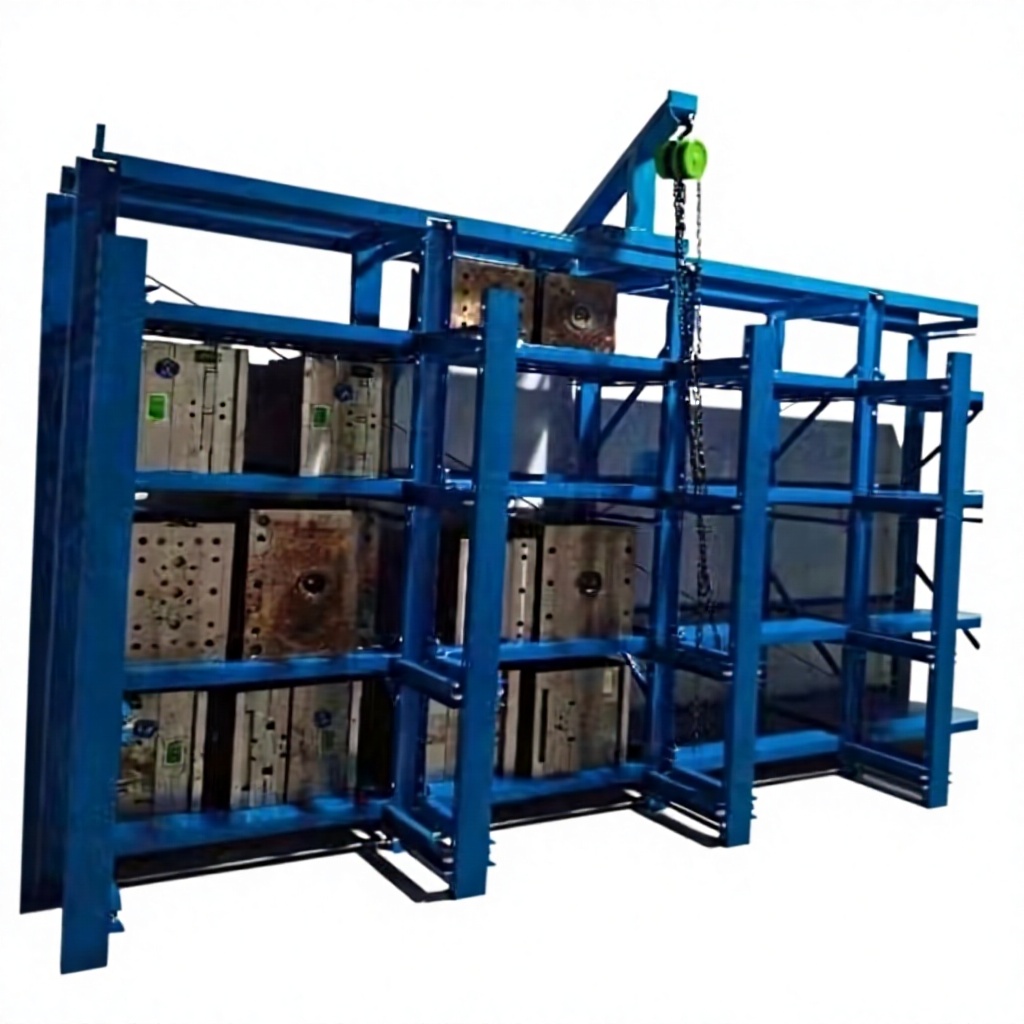 Heavy-duty Metal Mold Storage Rack Drawer-style Pull-out Shelves Lightweight Easy Move Adjustable Height 1000 kg Load Capacity