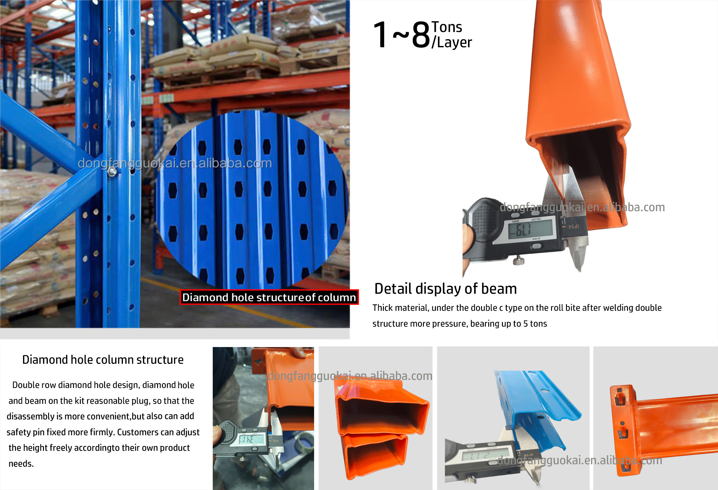 Steel Warehouse Metal Van Rack System Heavy Duty Stacking Pallet Shelves Single Deep Industrial Estanteria Metalica Shelving