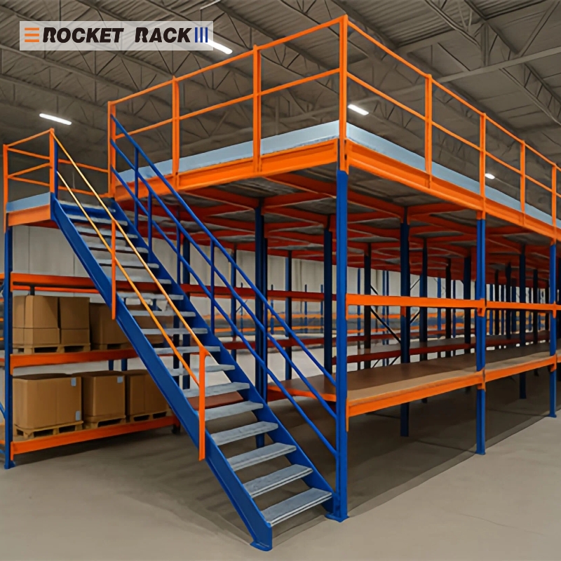 Modular Mezzanine Floor Racking 500KG Per Sqm for Logistics Center Steel Grating Floor Platform