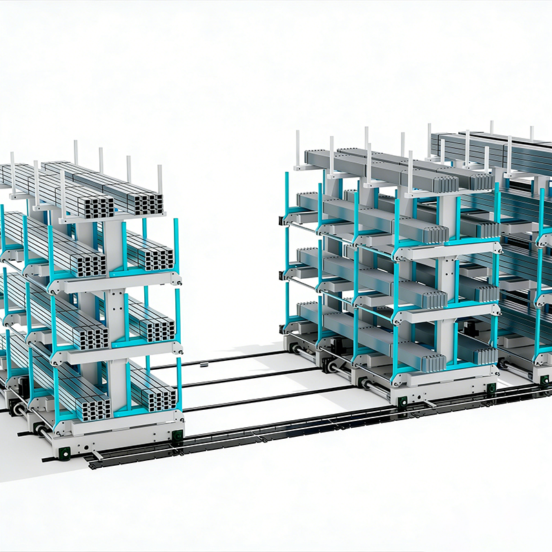 Electric Mobile Rail-Type Telescopic Cantilever Rack, Automatic Loading System, CE Certified