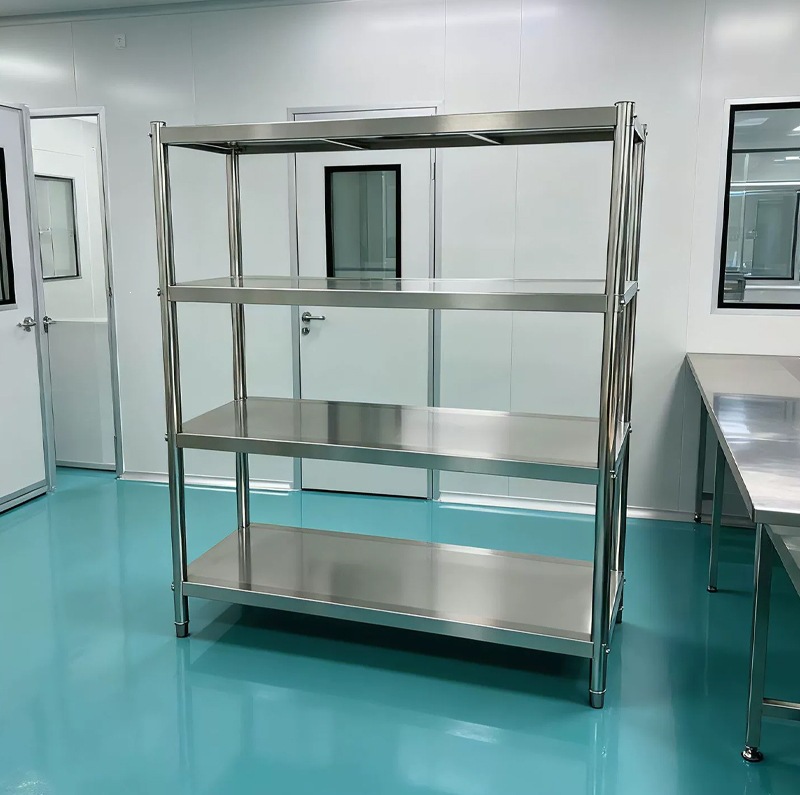 Heavy Duty 4 Tier Stainless Steel Storage Rack Commercial Kitchen Shelves Restaurant Shelving Unit Adjustable Metal Shelves