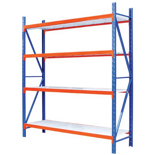 Slotted angle steel shelving for workshops and archives