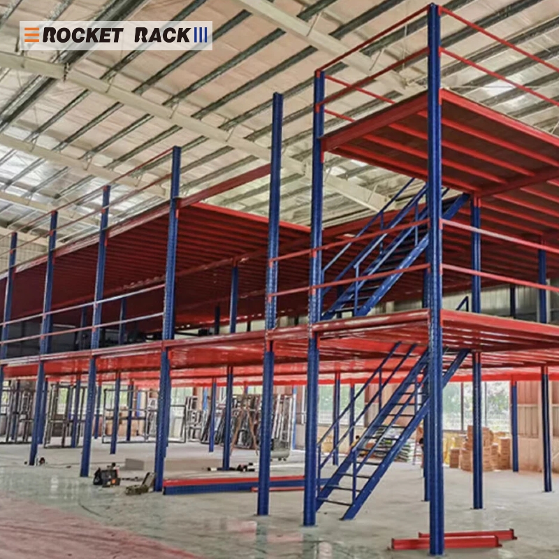 Modular Mezzanine Floor Racking 500KG Per Sqm for Logistics Center Steel Grating Floor Platform