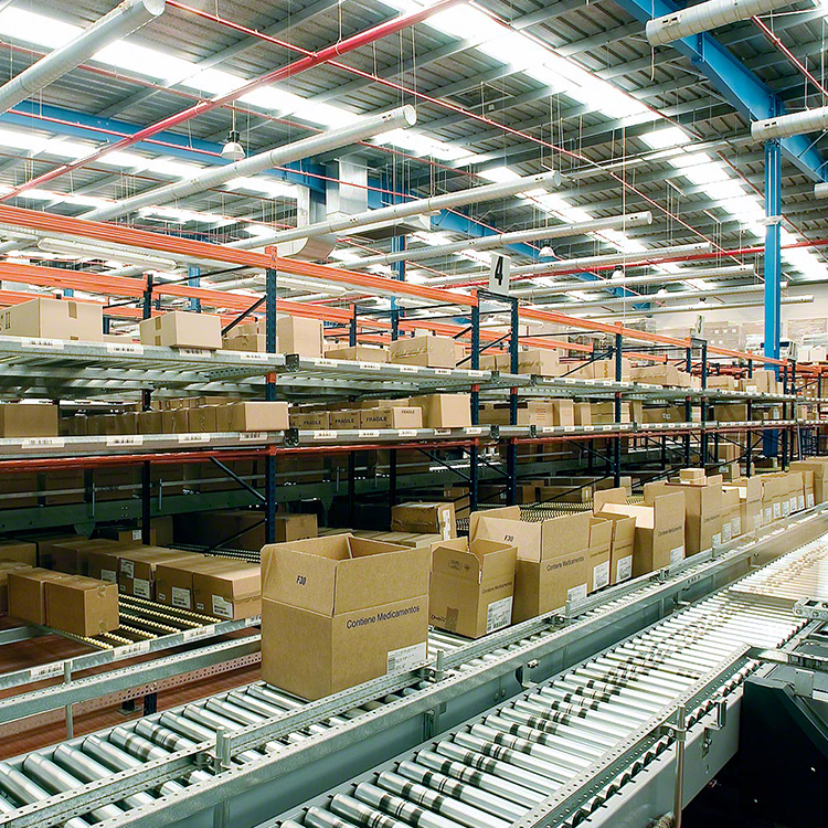 Heavy Duty Steel Sliding Shelving Warehouse Order Picking Carton Flow Rack