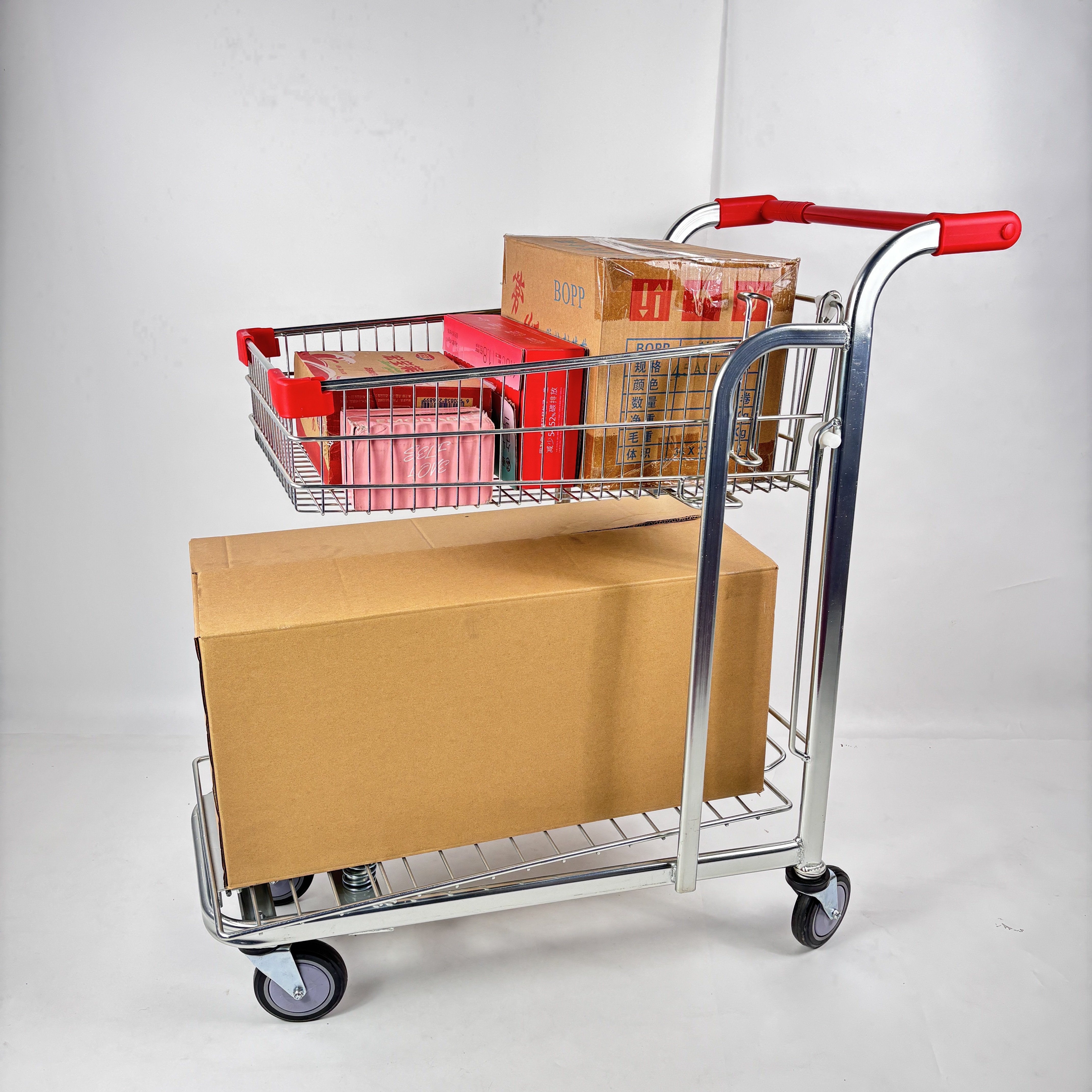 Steel Leg Order Picking Cart Trolley for Warehouse Shelving, Inventory Collection and Distribution Center Material Handling