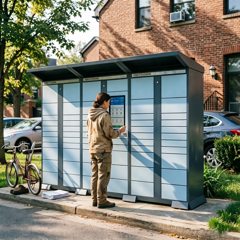 XINJU Smart Parcel Locker System Wall Mount Delivery Cabinet Intelligent Courier Locker Outdoor Indoor Automated Parcel Storage
