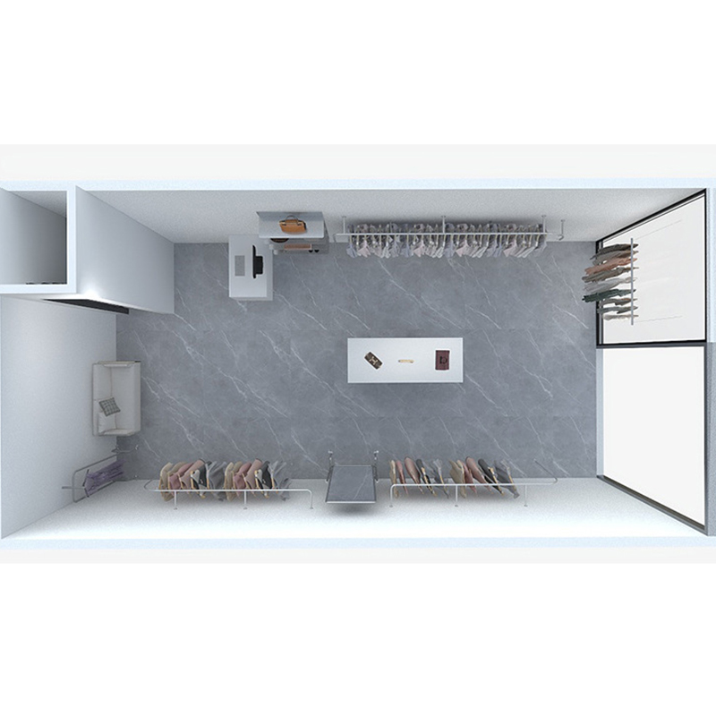 Easy to Assemble Multilayer Stainless Steel Floating Shelves Wall Mounted Clothing Display Rack