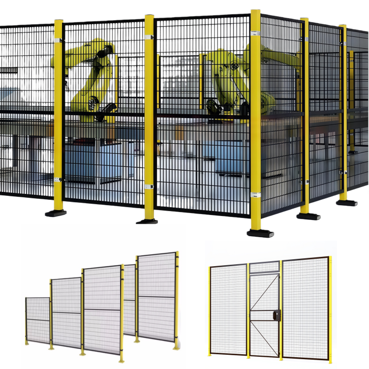 Steel Mesh Workshop Isolation Fence Warehouse Partition Custom Build Galvanized Yellow Black Safety Net Equipment Protection