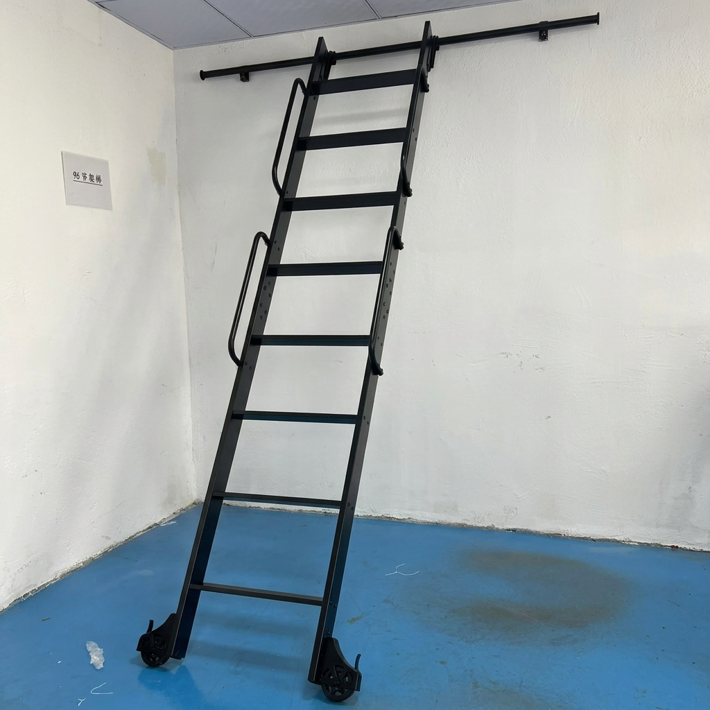 96inch Aluminum Rolling Ladder 400LBS Non Slip Step Casters Multi Purpose for Kitchen Pantry Bookshelf Storage