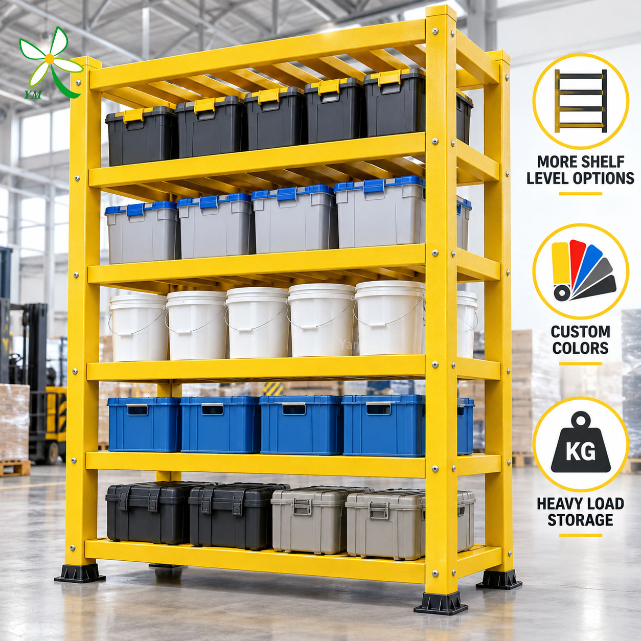 Safety Focused Non Conductive Durable Screw Assembly Electrical Room Storage Shelving FRP Storage Rack Warehouse Rack