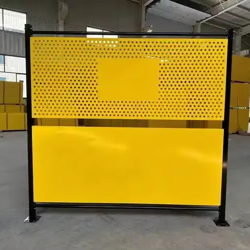 JIAWANG Customizable Movable Metal Hole Perforated Wire Mesh Bending PVC Coated Warehouse Safety Fence Workshop Partition