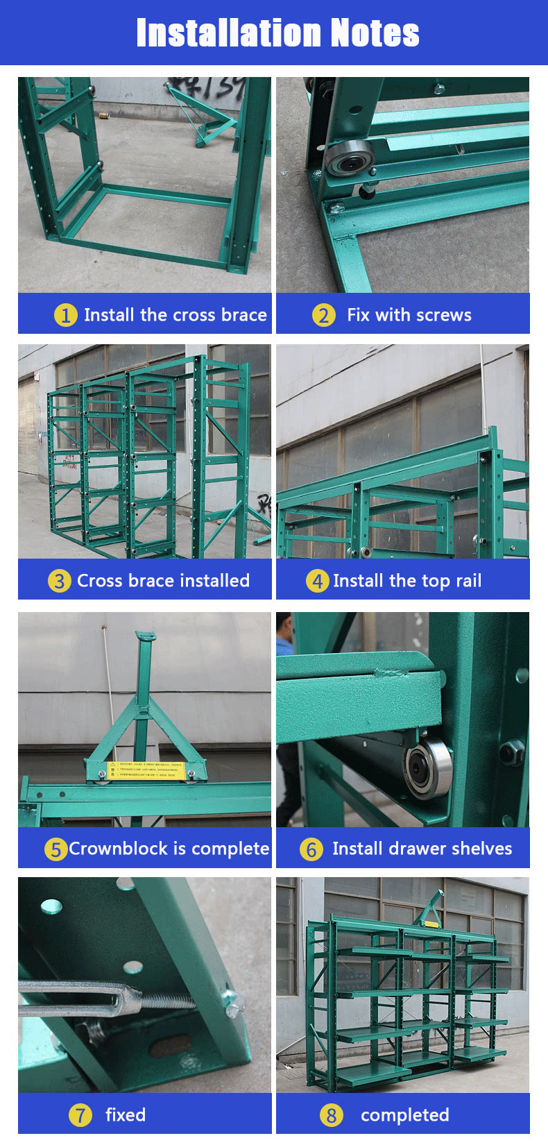 Customized Premium Quality Custom-Tailor Warehouse Storage Drawer Shelving Factory Heavy Duty Mould Rack