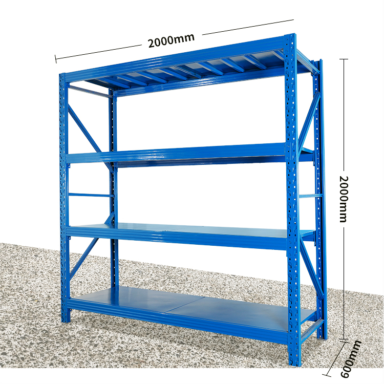 Medium duty storage rack component view