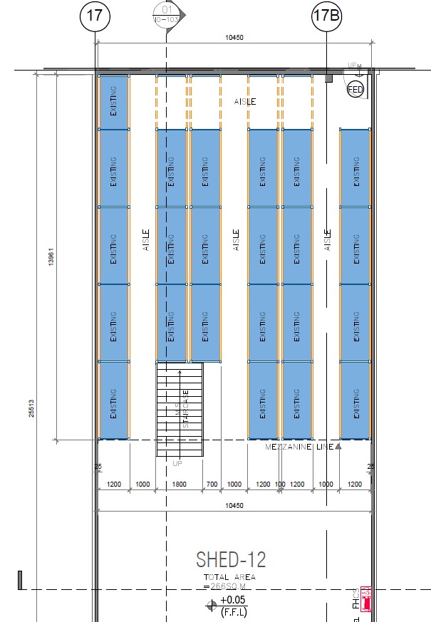 Mezzanine Floor CAD Structural Layout Drawing Al Khabaisi Dubai