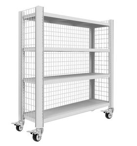 Wheeled Mobile Shelving Unit 4-Tier Storage Rack 200kg