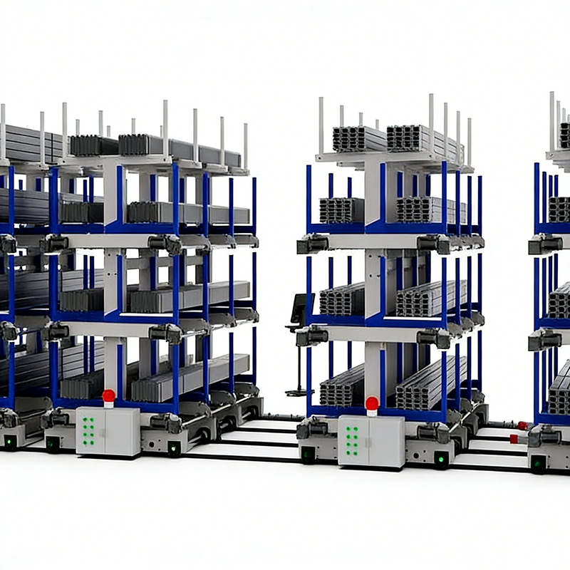 Electric Mobile Rail-Type Telescopic Cantilever Rack, Automatic Loading System, CE Certified
