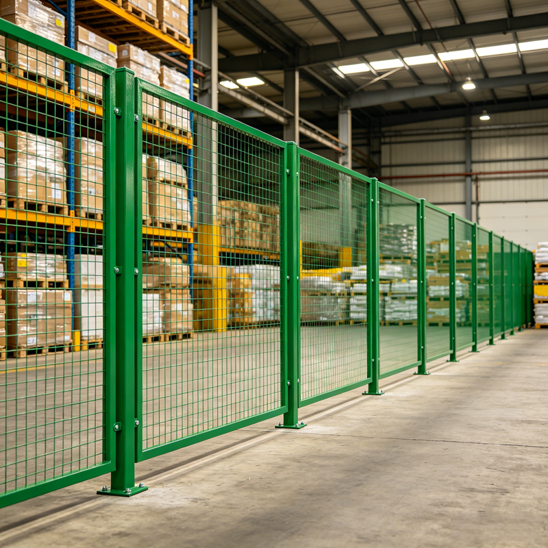 Customized Heavy Duty Steel Workshop Partition Fence - Industrial Safety Barrier for Warehouse &amp; Factory