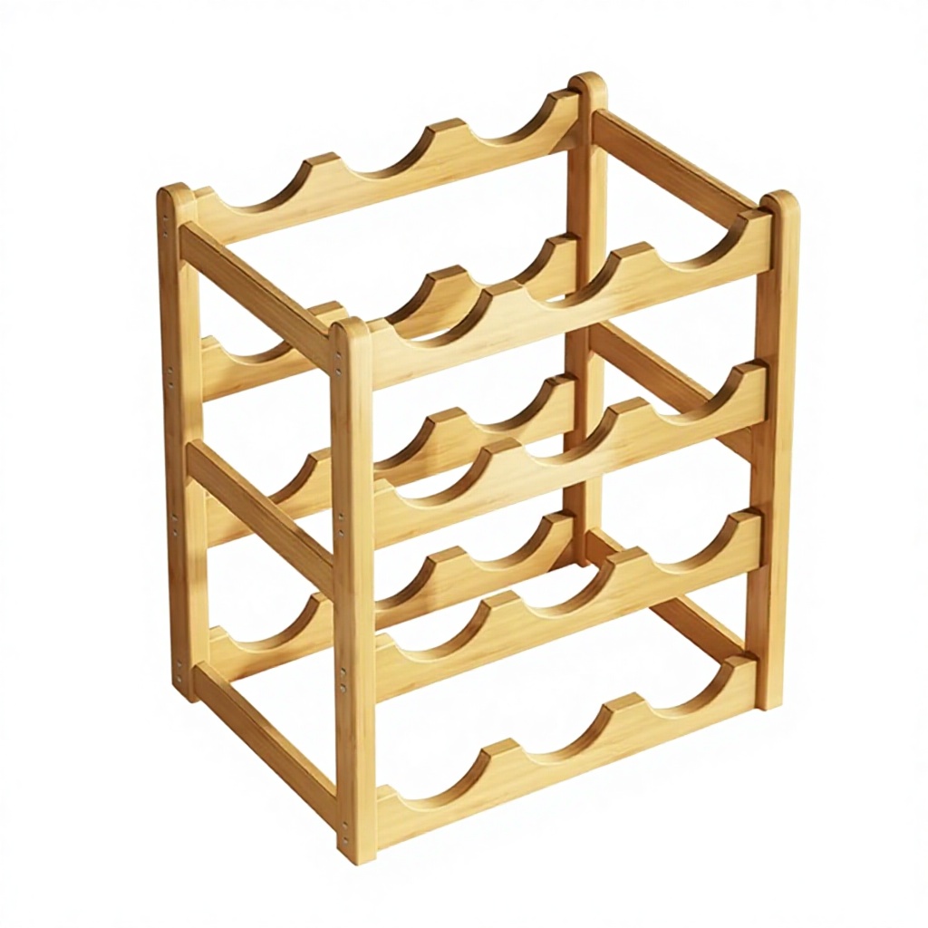 ZYTH 4-Tier Bamboo Wine Rack Modern Multi-Purpose Sturdy Durable Countertop Storage Cabinet for Home Bar Kitchen