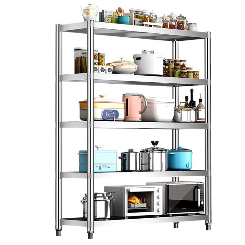 Heavy Duty 4 Tier Stainless Steel Storage Rack Commercial Kitchen Shelves Restaurant Shelving Unit Adjustable Metal Shelves