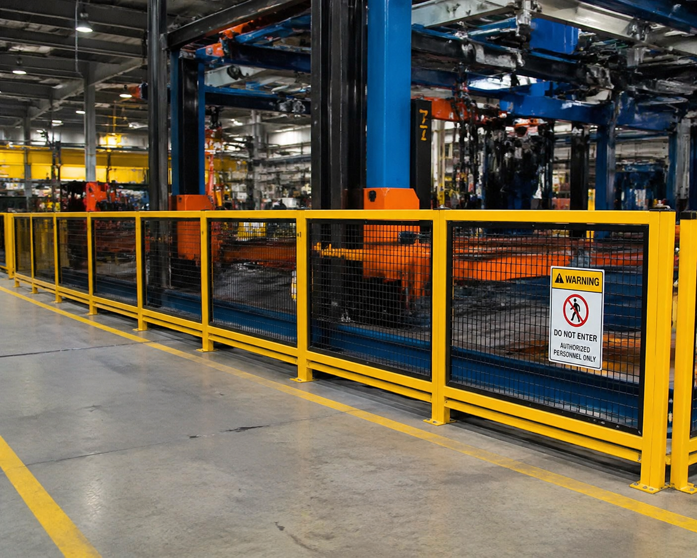 Modular Industrial Safety Fence Q235 Carbon Steel Machine Guard Workshop Partition Fencing Galvanized UV Resistant Custom Size