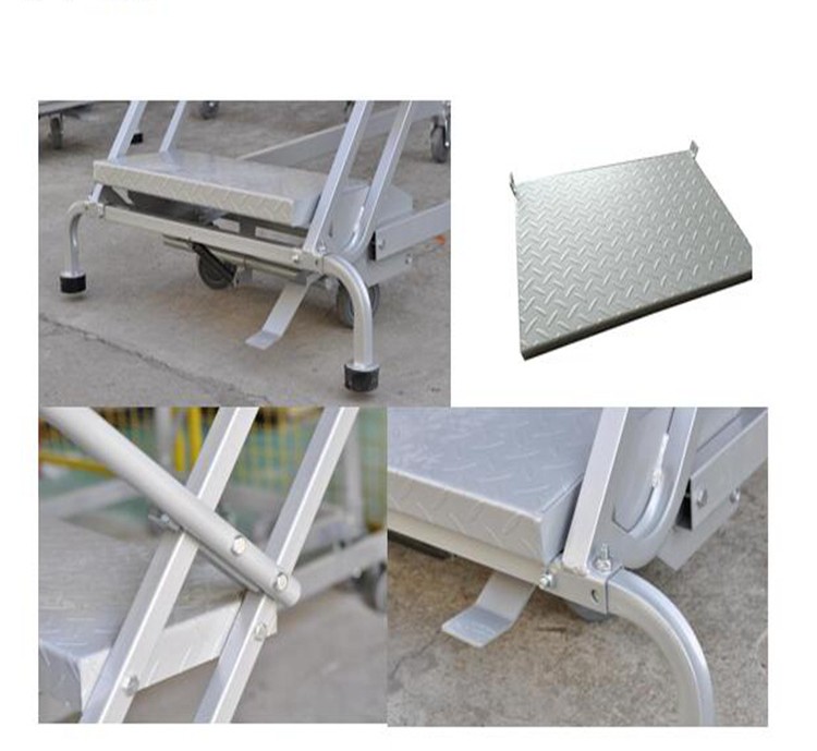 Industrial Mobile Aluminum Maintenance Access Platform Rolling Step Ladder For Warehouse