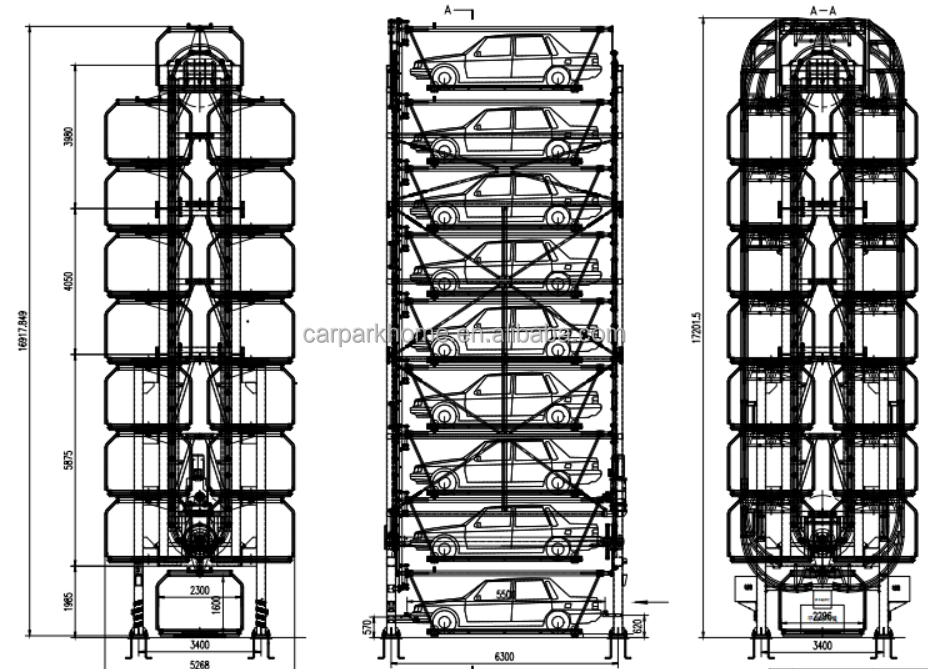 Intelligent Mechanical Vertical Multi-Storey Car Storage System Steel Automatic Smart Parking Lift for Rotary Parking Carport