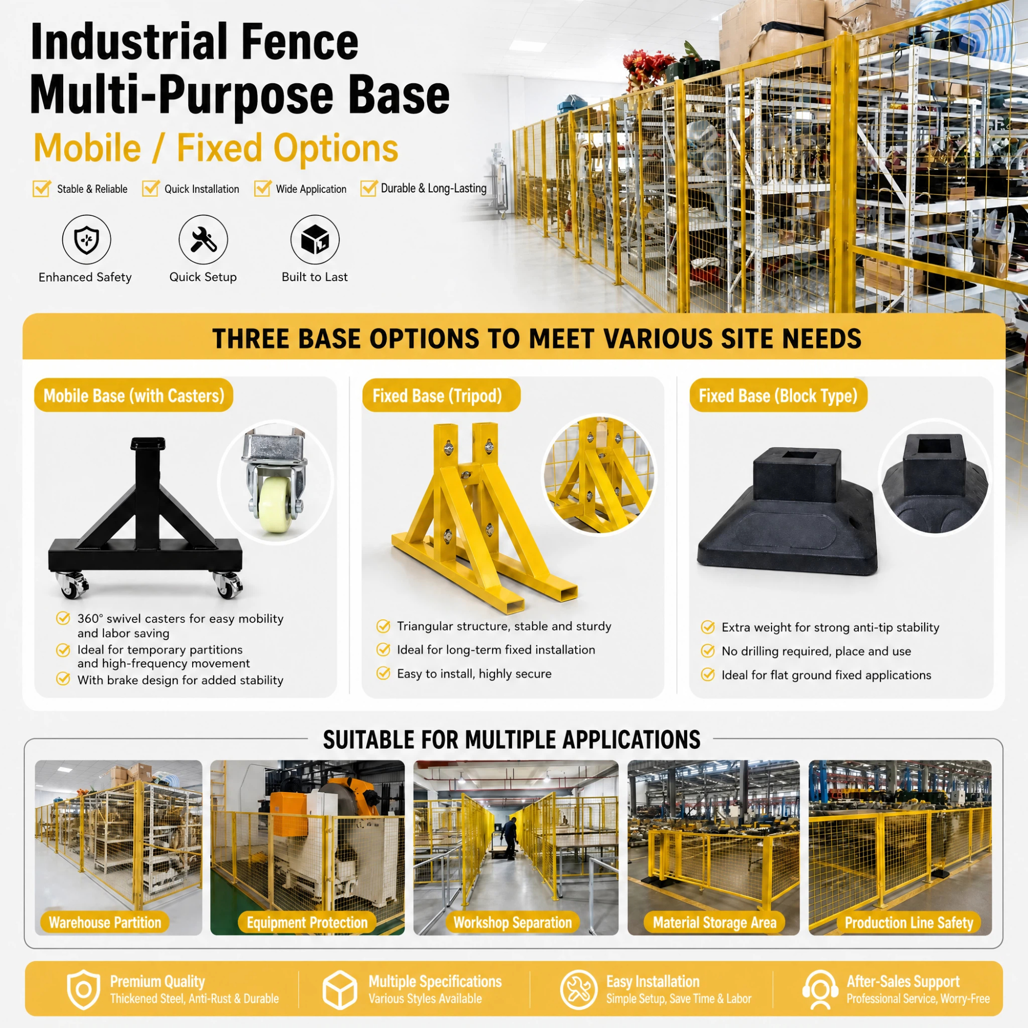 Modern Iron Powder Coated Workshop Partition Mesh Fence Industrial Safety Barrier Removable Warehouse Security Fencing