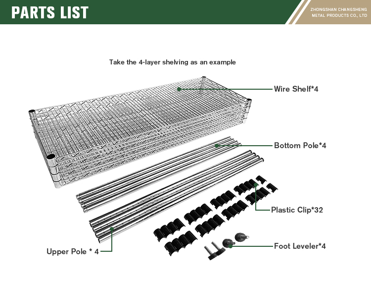 Utility Commercial Shelving Trolley Parts List 1