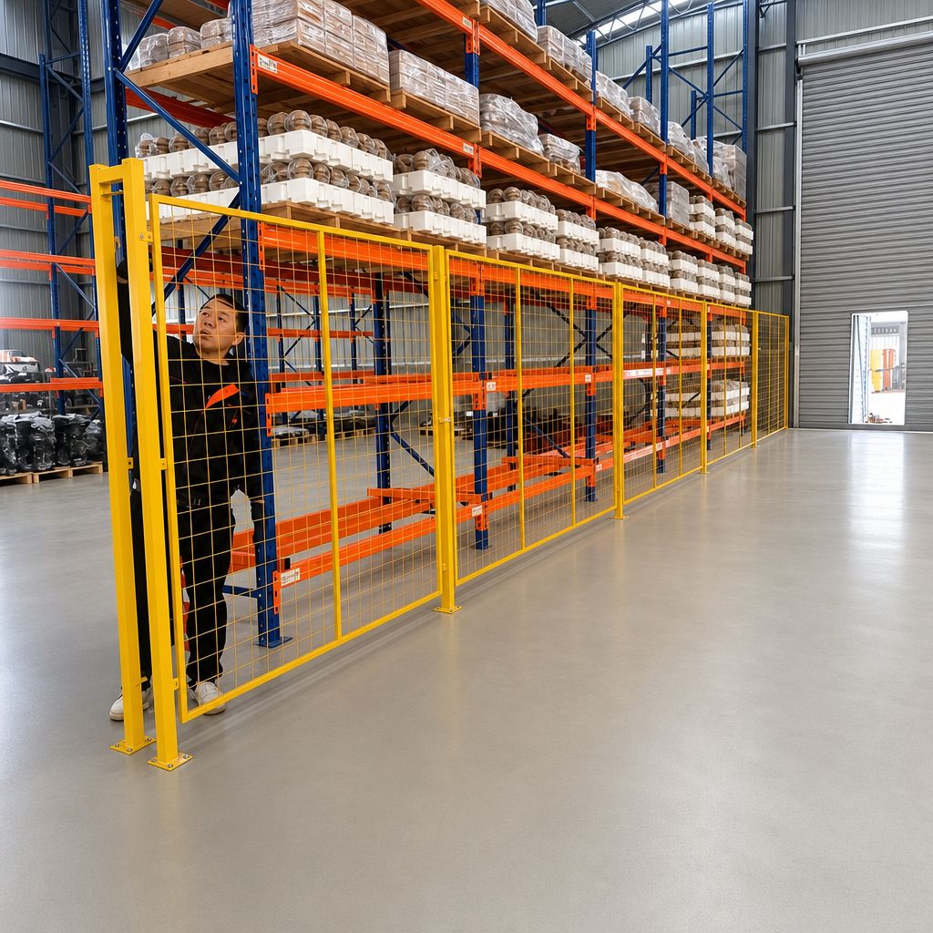 Modern Iron Powder Coated Workshop Partition Mesh Fence Industrial Safety Barrier Removable Warehouse Security Fencing