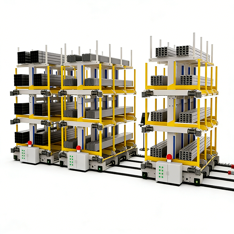 Electric Mobile Rail-Type Telescopic Cantilever Rack, Automatic Loading System, CE Certified