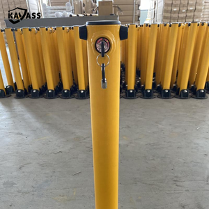 KAVASS Reflective Manual Metal Fold-Down Parking Fold Bollard Lock Post