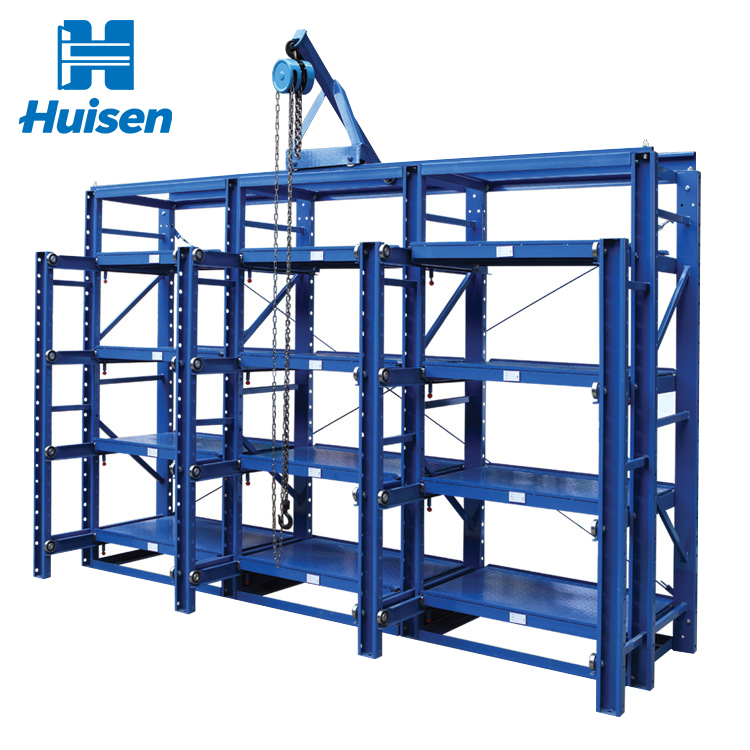 5 Layer Durable Steel Smooth Sliding Rail Labor Saving Manual Pull Out Mold Storage Rack