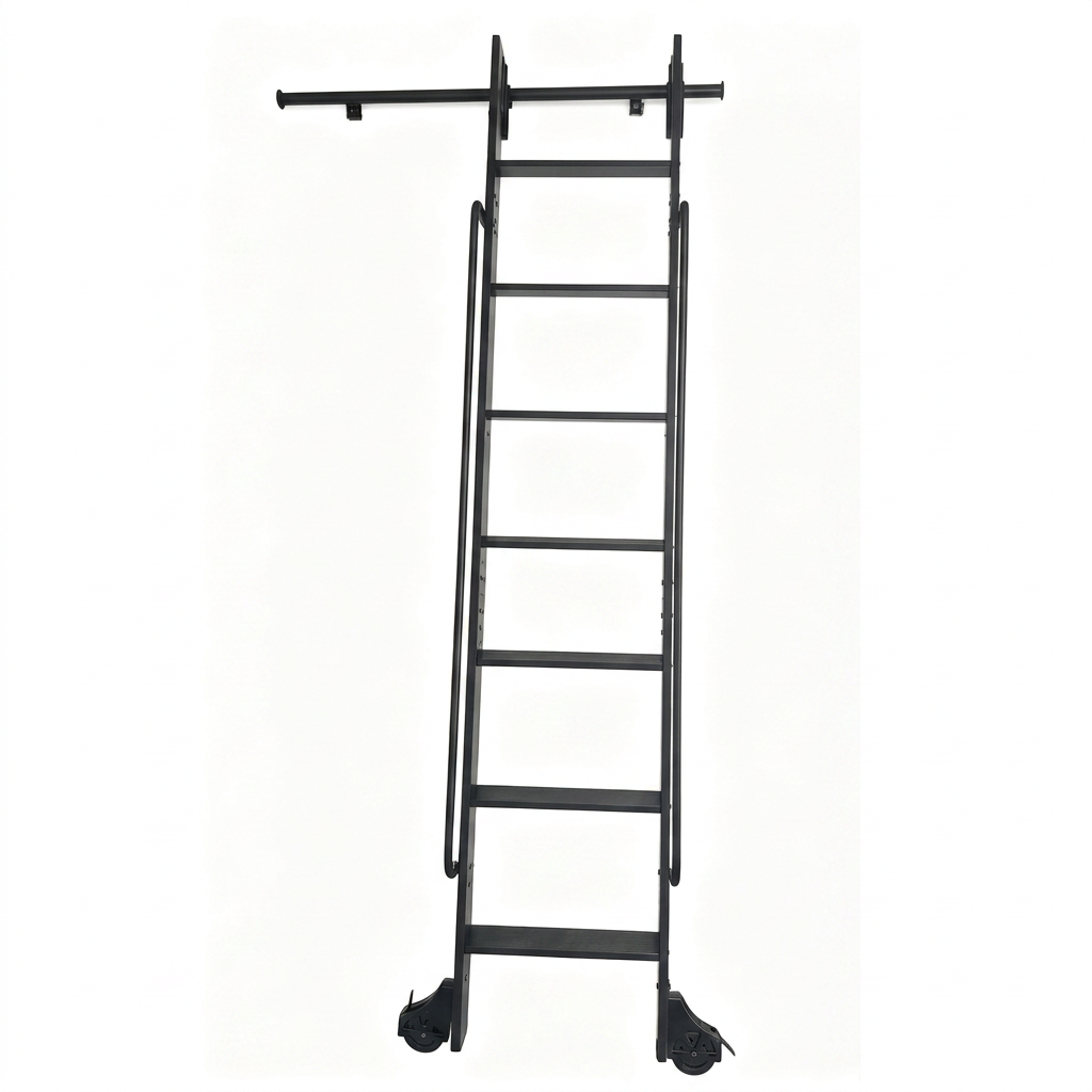 96inch Aluminum Rolling Ladder 400LBS Non Slip Step Casters Multi Purpose for Kitchen Pantry Bookshelf Storage