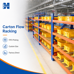 Carton Flow Rack System Gravity Roller Shelf Pick to Light OEM Factory