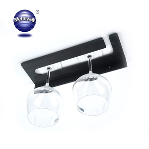 Kitchen Bar Cabinet Shelf Aluminum Wine Glass Storage Rack Organizer Space Saver Modern Design