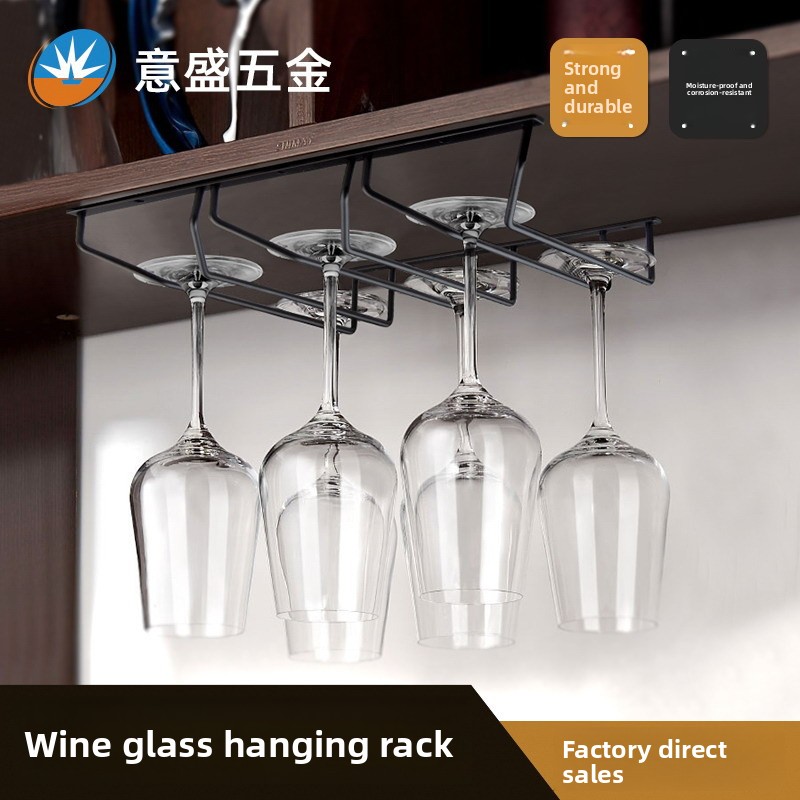 Upside-down Steel Wine Glass Rack Black/silver/red Colors Modern Design Moisture-proof Anti-corrosion Various Sizes For Hanging