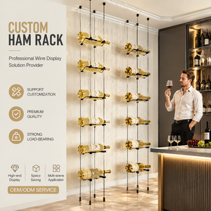 Wine Bar Cabinet Cable Display Rack Restaurant Villa Cellar Wine Wall Cabinet Custom Size Factory Supply