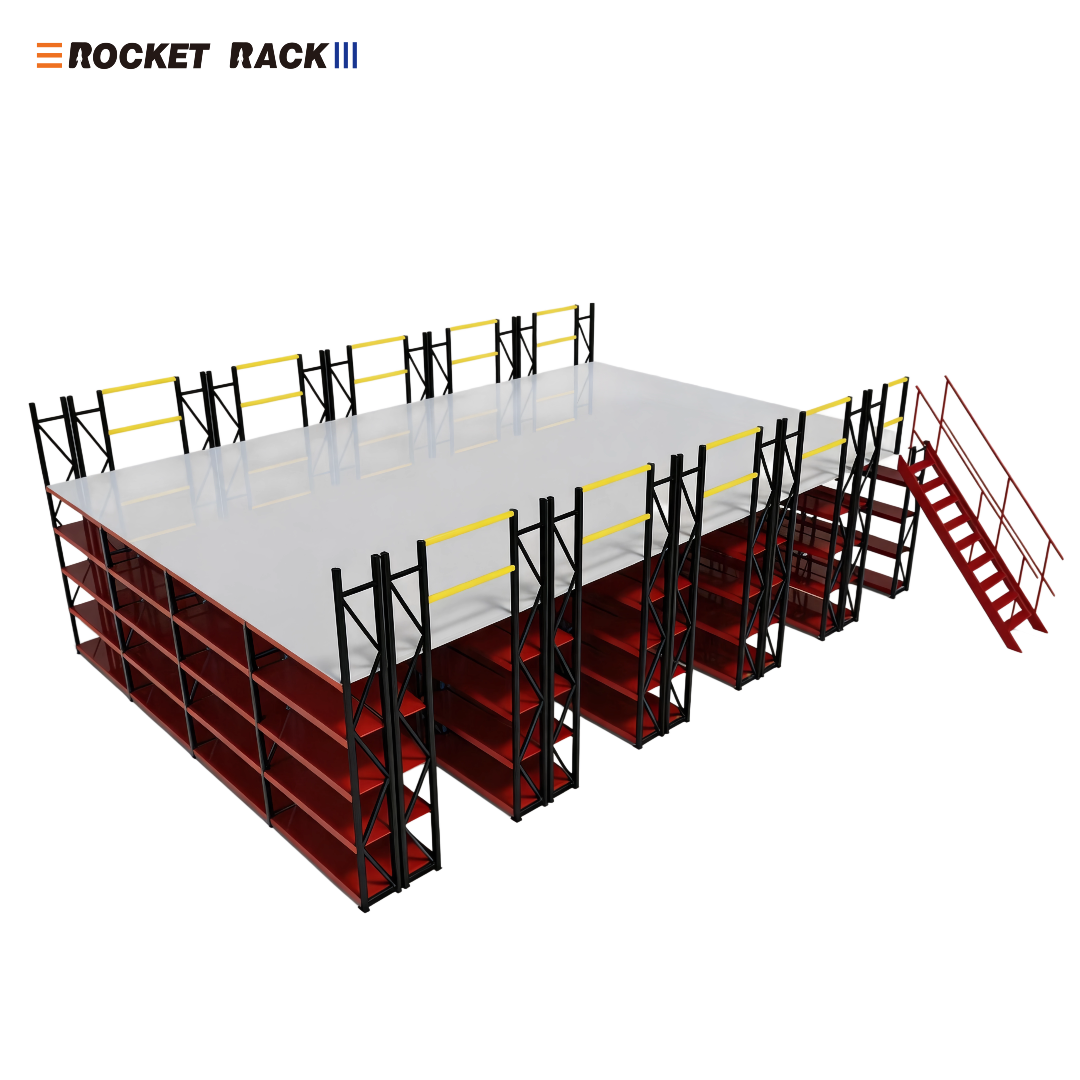 Modular Mezzanine Floor Racking 500KG Per Sqm for Logistics Center Steel Grating Floor Platform