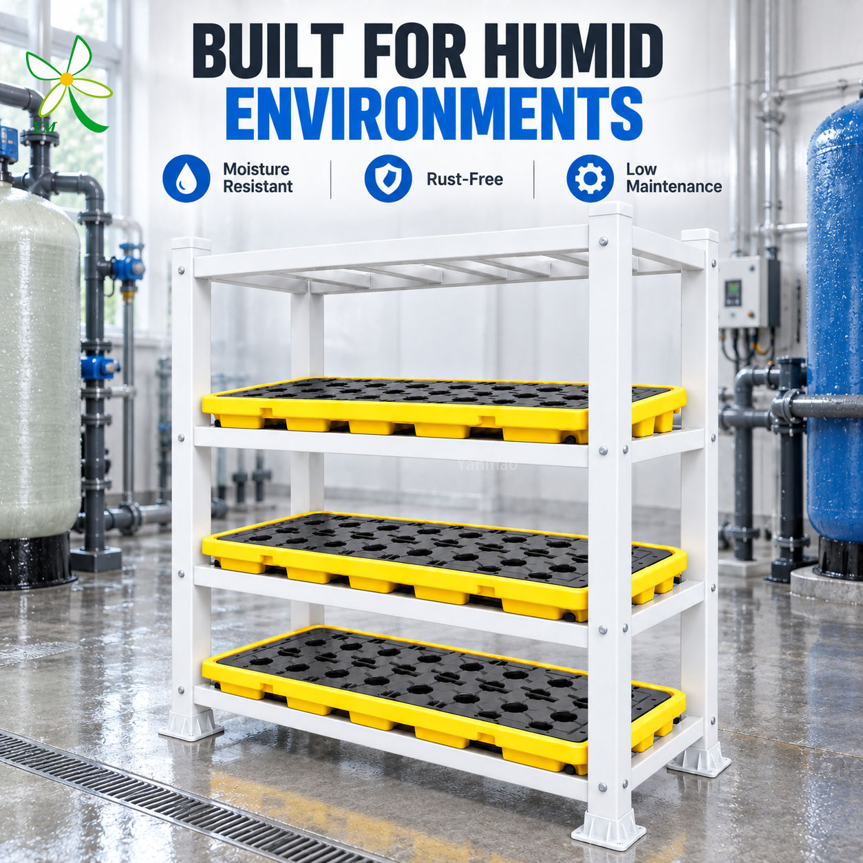 Safety Focused Non Conductive Durable Screw Assembly Electrical Room Storage Shelving FRP Storage Rack Warehouse Rack