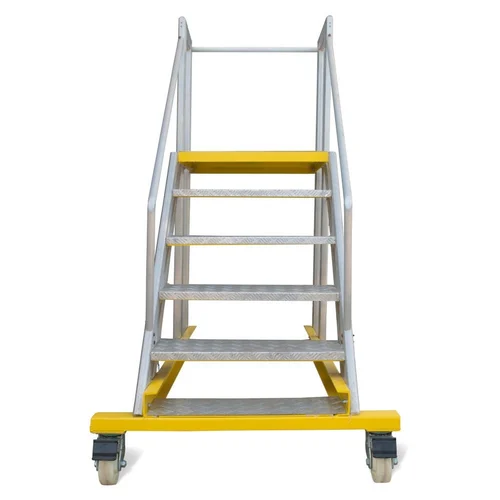 Movable aluminium staircase ladder for warehouse picking