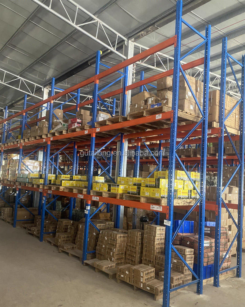Warehouse Pallet Racking Heavy-Duty Metal Beam Adjustable Selective 5-Layer Shelving Systems CE Certified Customizable Plug-In