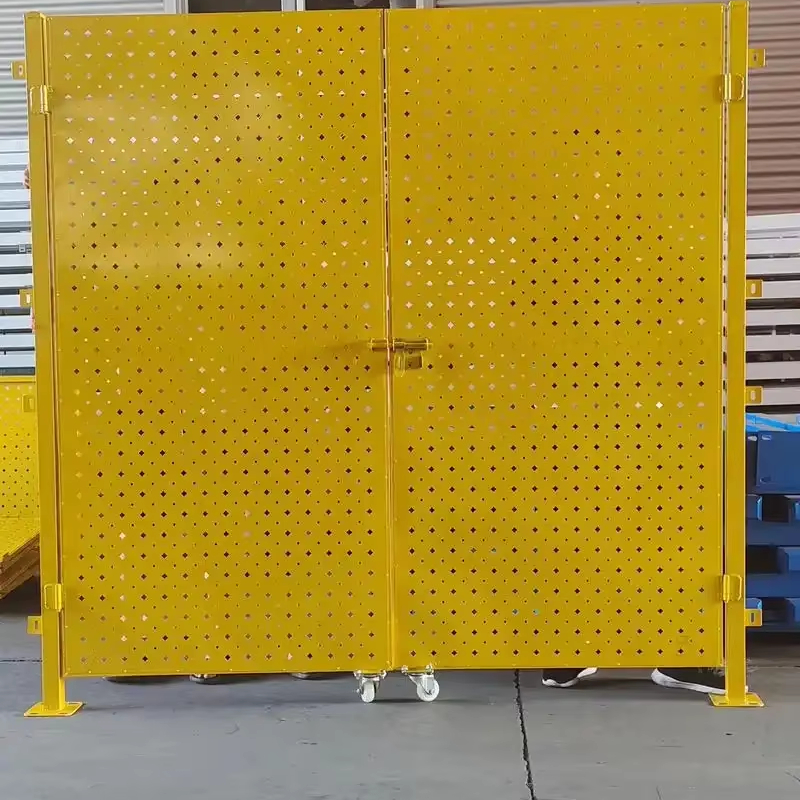 JIAWANG Customizable Movable Metal Hole Perforated Wire Mesh Bending PVC Coated Warehouse Safety Fence Workshop Partition