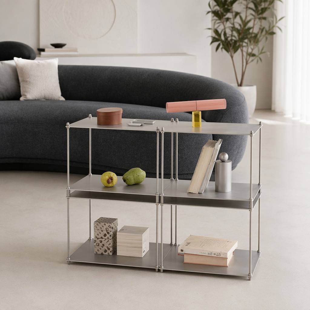Modern Stainless Steel CD Rack Vinyl Record Storage Shelf Modular Media Player Stand Hifi Equipment Display Rack Wholesale